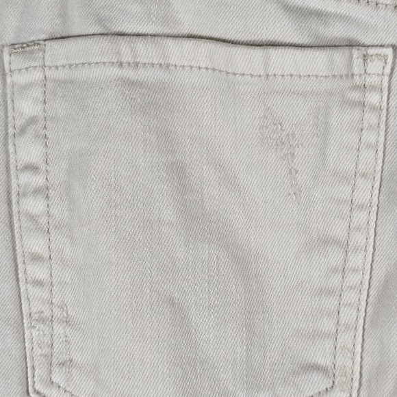 Free People Womens 29 Distressed‎ Skinny Jeans Raw Fringed Frayed Hem Cream - Picture 9 of 11
